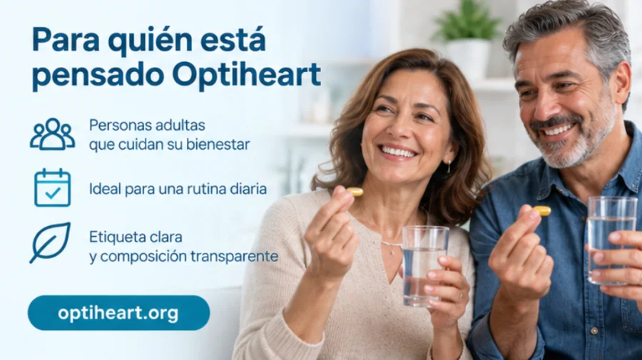 Optiheart — bote en manos de una persona adulta