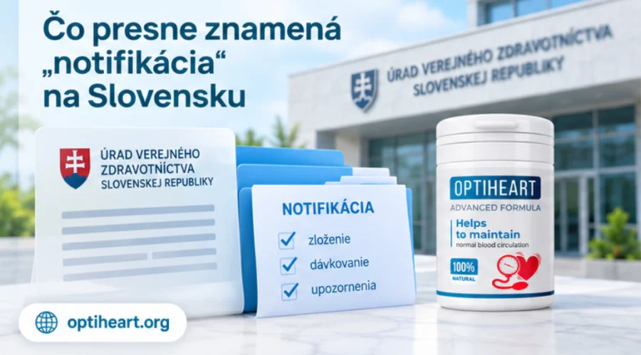 Optiheart — etiketa se sedmi složkami na lahvičce