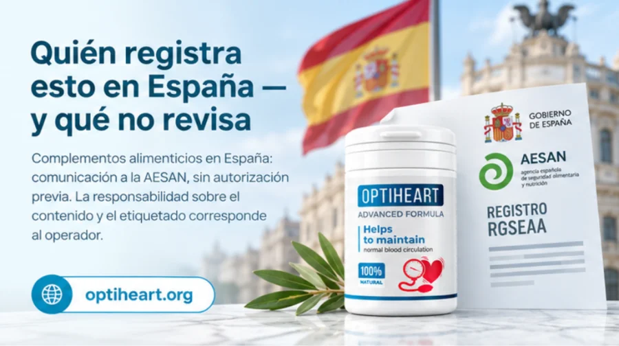 Optiheart — etiketa se sedmi složkami na lahvičce