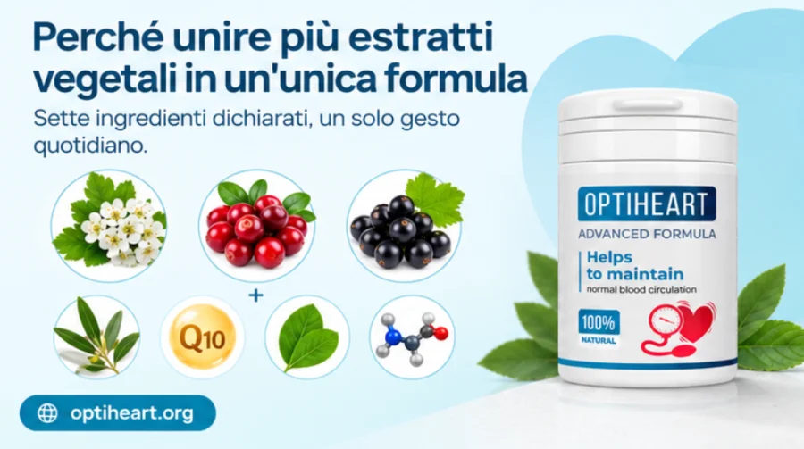 Optiheart — etiketa se sedmi složkami na lahvičce