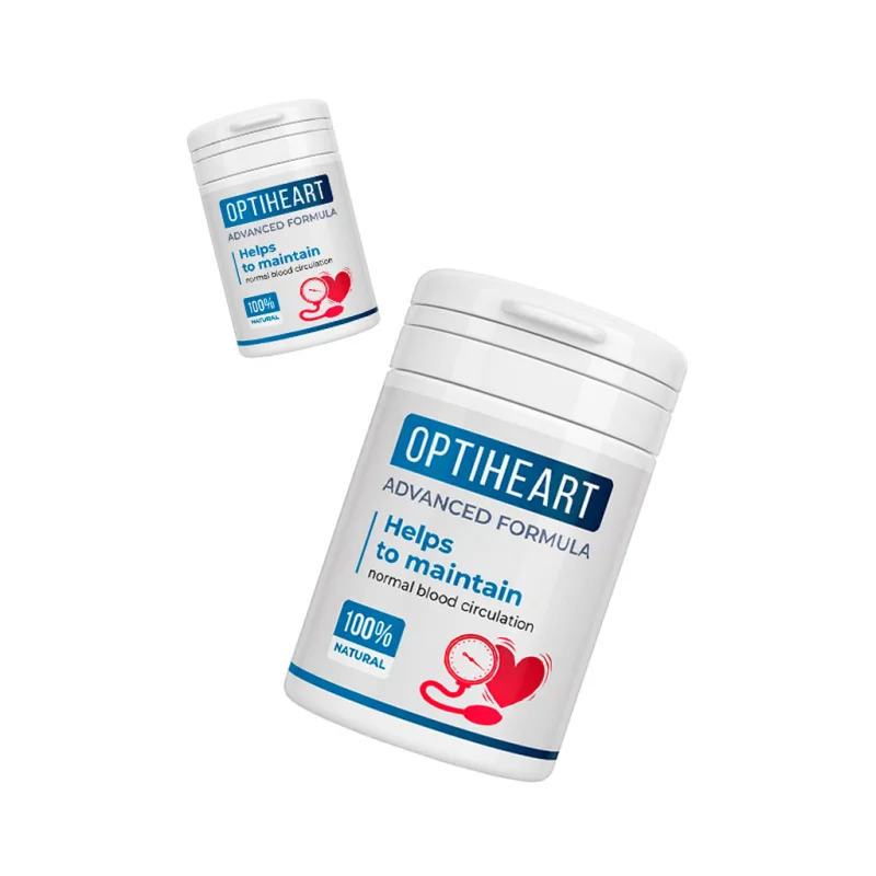 Optiheart — flacone da 30 capsule in due formati di visualizzazione